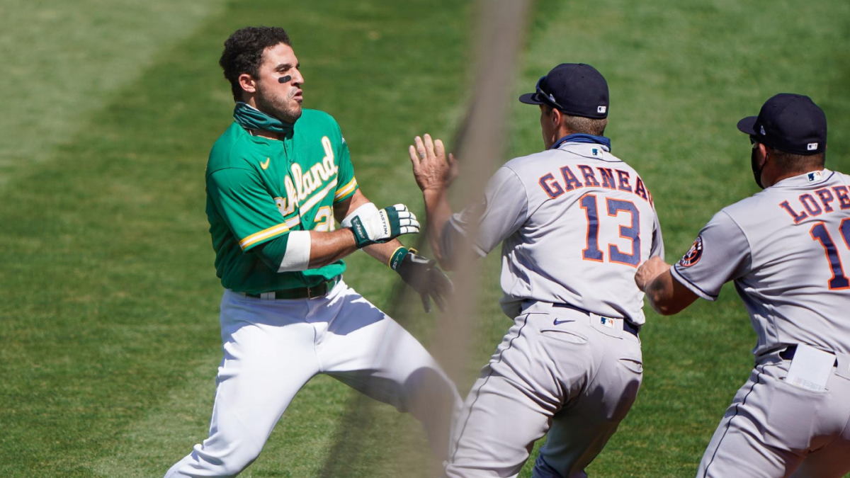 Ramon Laureano says insult about his mom led him to charge Astros' dugout