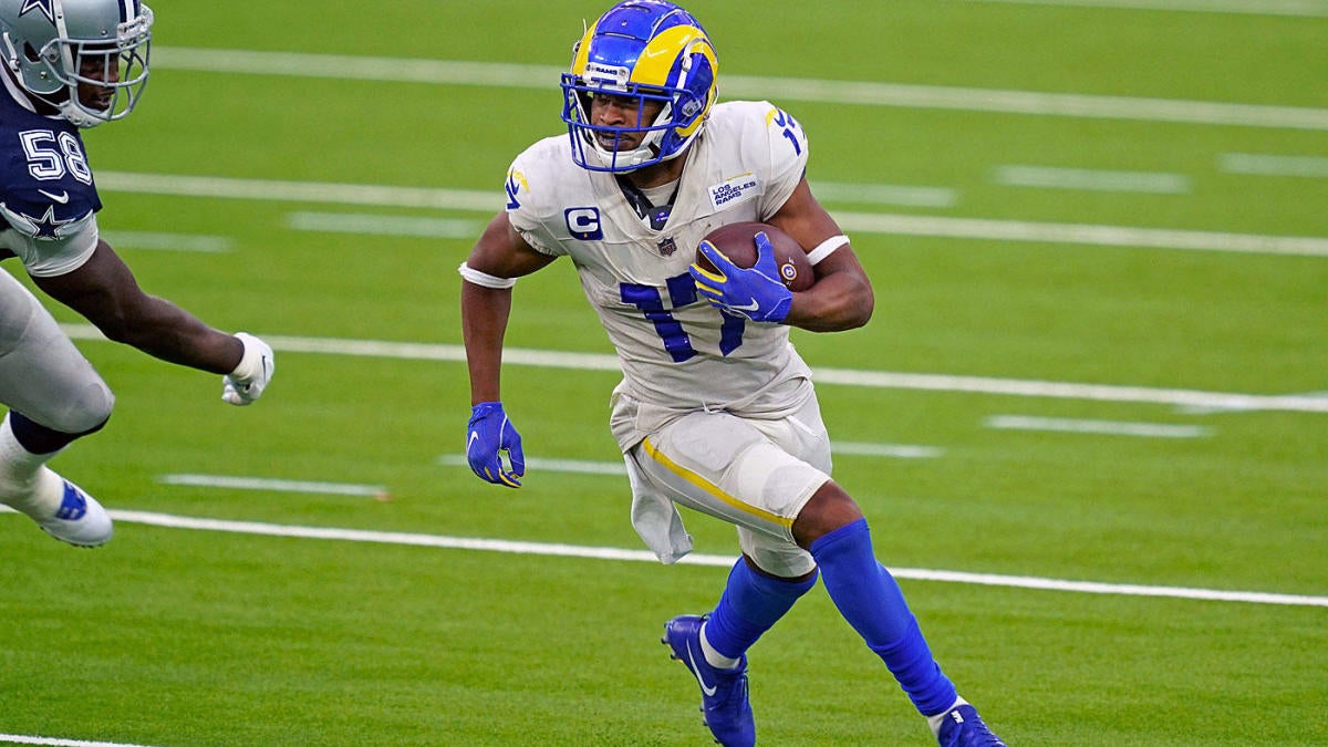 Robert Woods of the Los Angeles Rams runs the ball after a