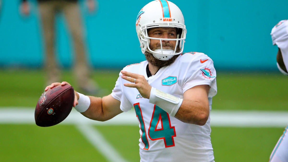 Ryan Fitzpatrick Miami Dolphins Unsigned Running In