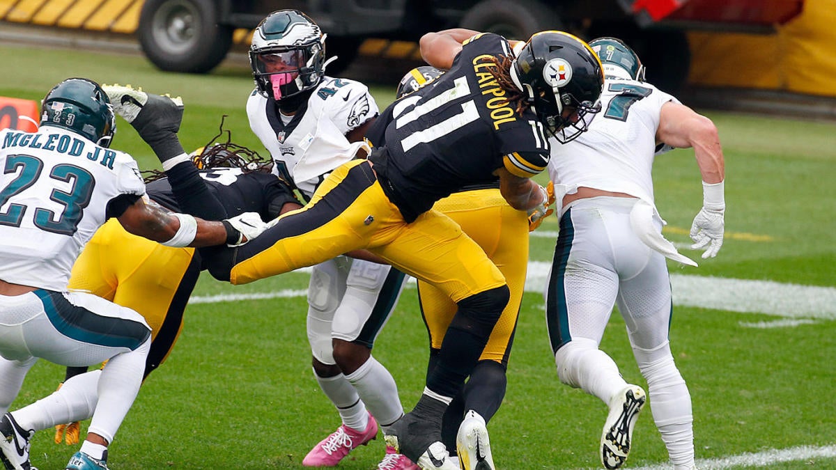 Rookie WR Claypool scores 4 TDs, Steelers top Eagles 38-29 - WHYY