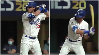 Cody Bellinger swung his bat at a wasp in the World Series