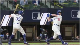 Cody Bellinger swung his bat at a wasp in the World Series