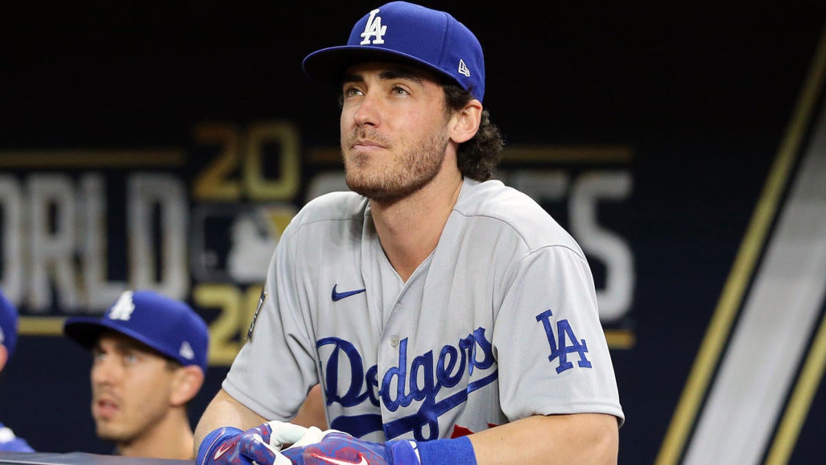Dodgers' Cody Bellinger watches from the dugout during the 2020 World Series.