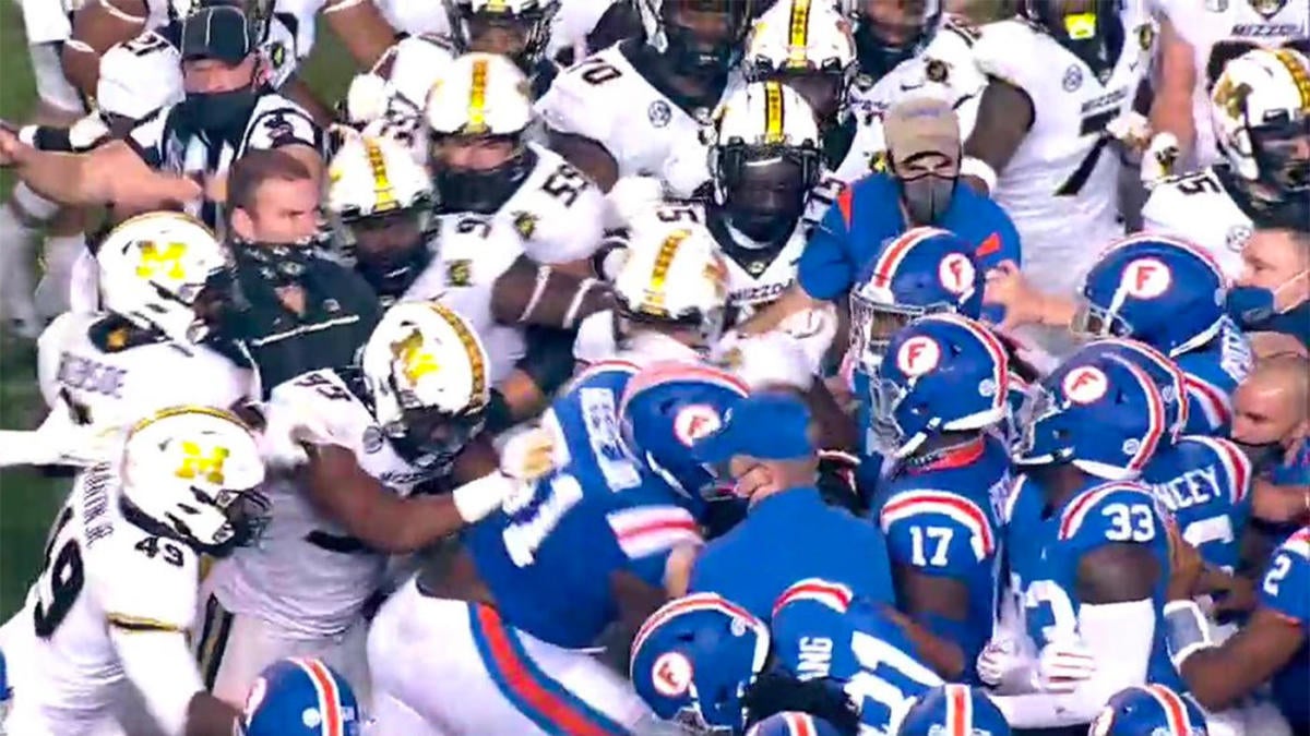 WATCH Halftime brawl erupts between Florida and Missouri resulting in