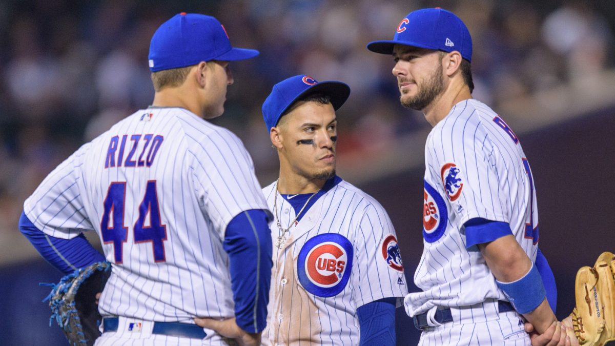 The cubs Willson Contreras Anthony Rizzo Javier Baez and Kris