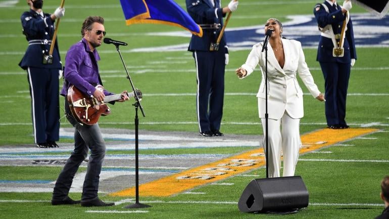 Jazmine Sullivan Eric Church Super Bowl 55 National Anthem