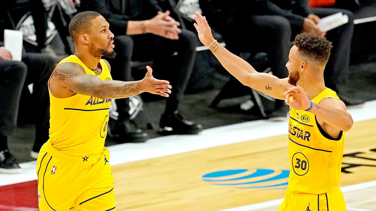 NBA All Star Game: Stephen Curry Damian Lillard Trade Half court Shots