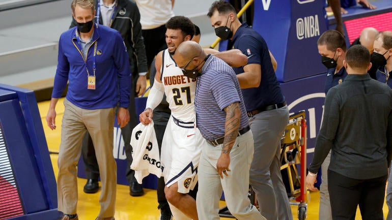 Nuggets' Jamal Murray suffers apparent non-contact knee injury vs. Warriors, to reportedly ...