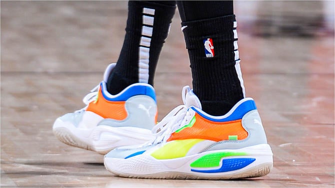 every basketball player with a shoe