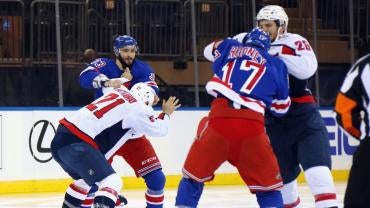 New York Rangers Washington Capitals Fight Line Brawl