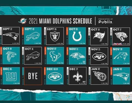 miami dolphins schedule this year