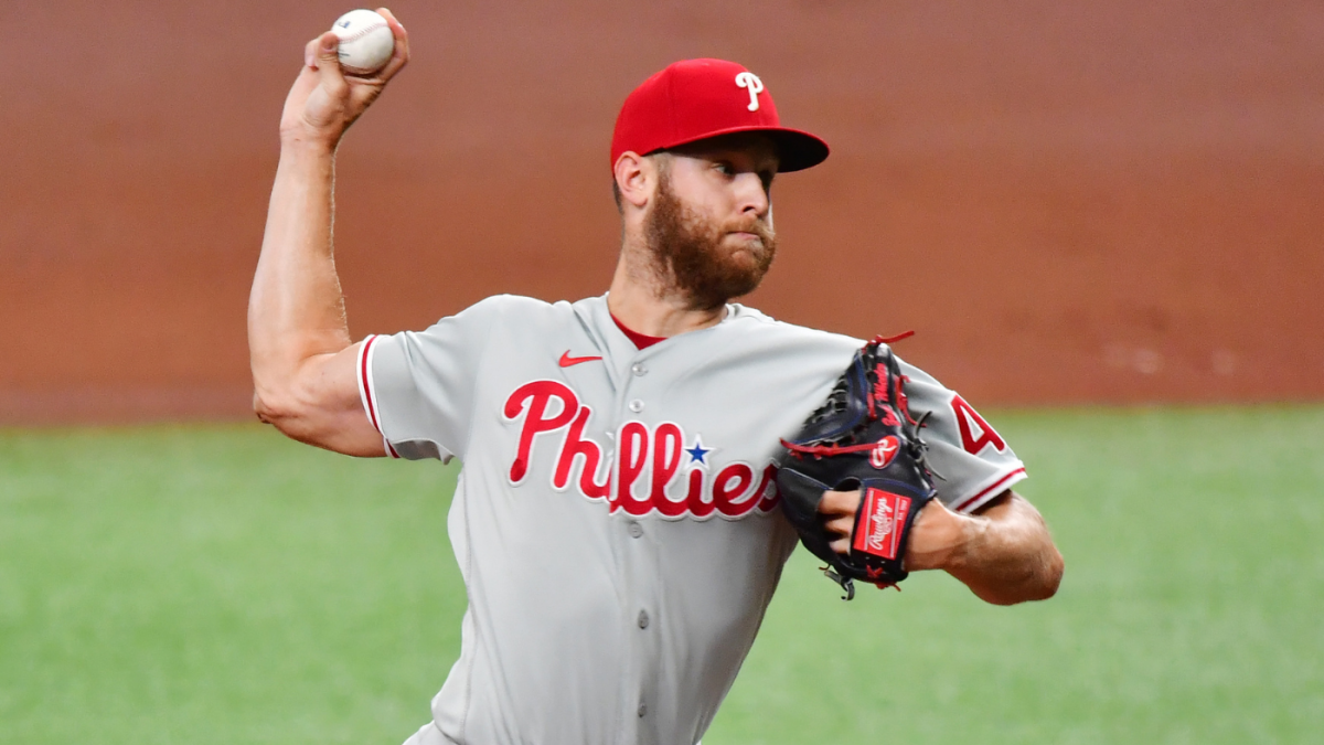 Zach Wheeler #45 - Game Used White Pinstripe Jersey (Buttons Ripped Off) -  Mets vs. Phillies - 7/7/19 - 5 IP, 7 K's