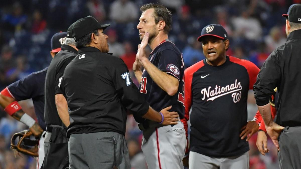 Phillies' Joe Girardi ejected after repeated spats with Nationals, Max  Scherzer over foreign substance check 