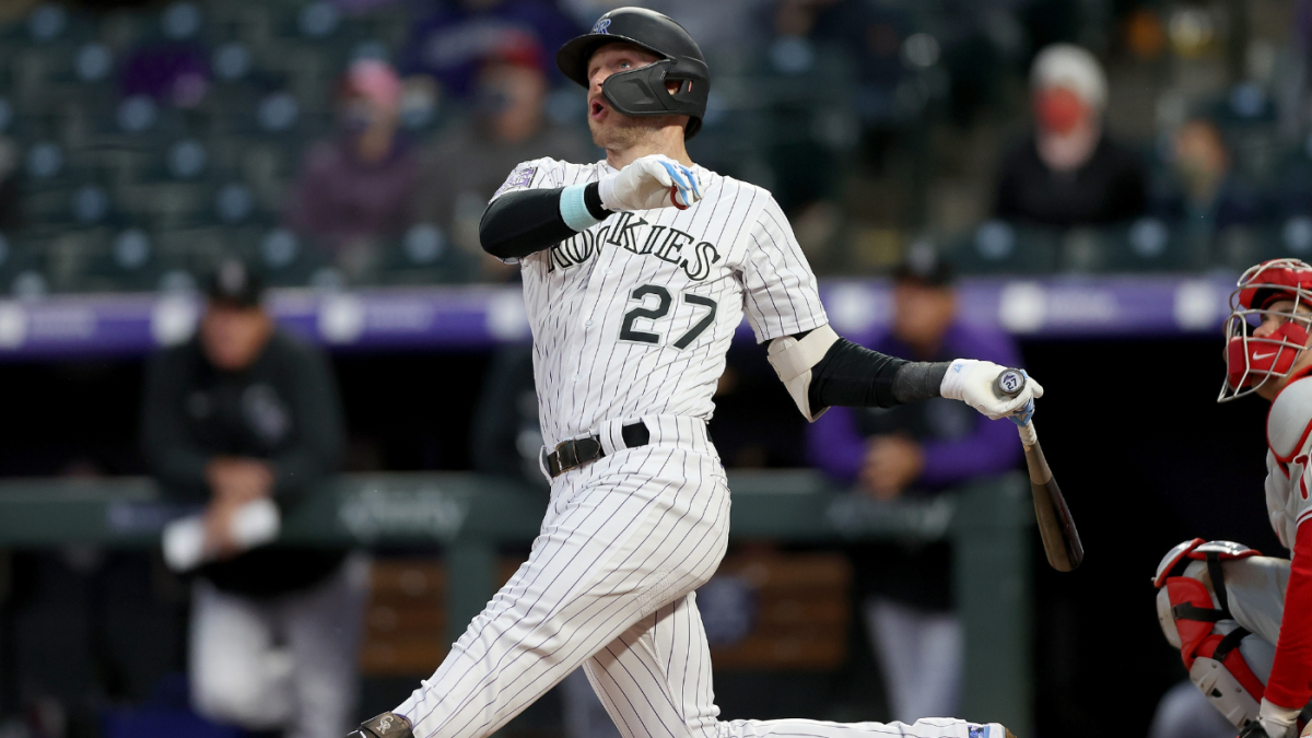 Rockies shortstop Trevor Story participating in 2021 Home Run