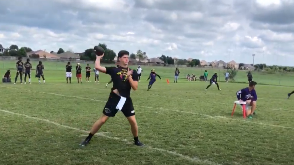 Top247 QB Eli Holstein Highlights Pylon 7v7 Dallas - CBSSports.com