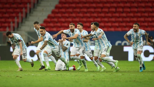 Argentina Colombia Copa America Score Emiliano Martinez Penalty Heroics Sets Up Lionel Messi Brazil Final Cbssports Com