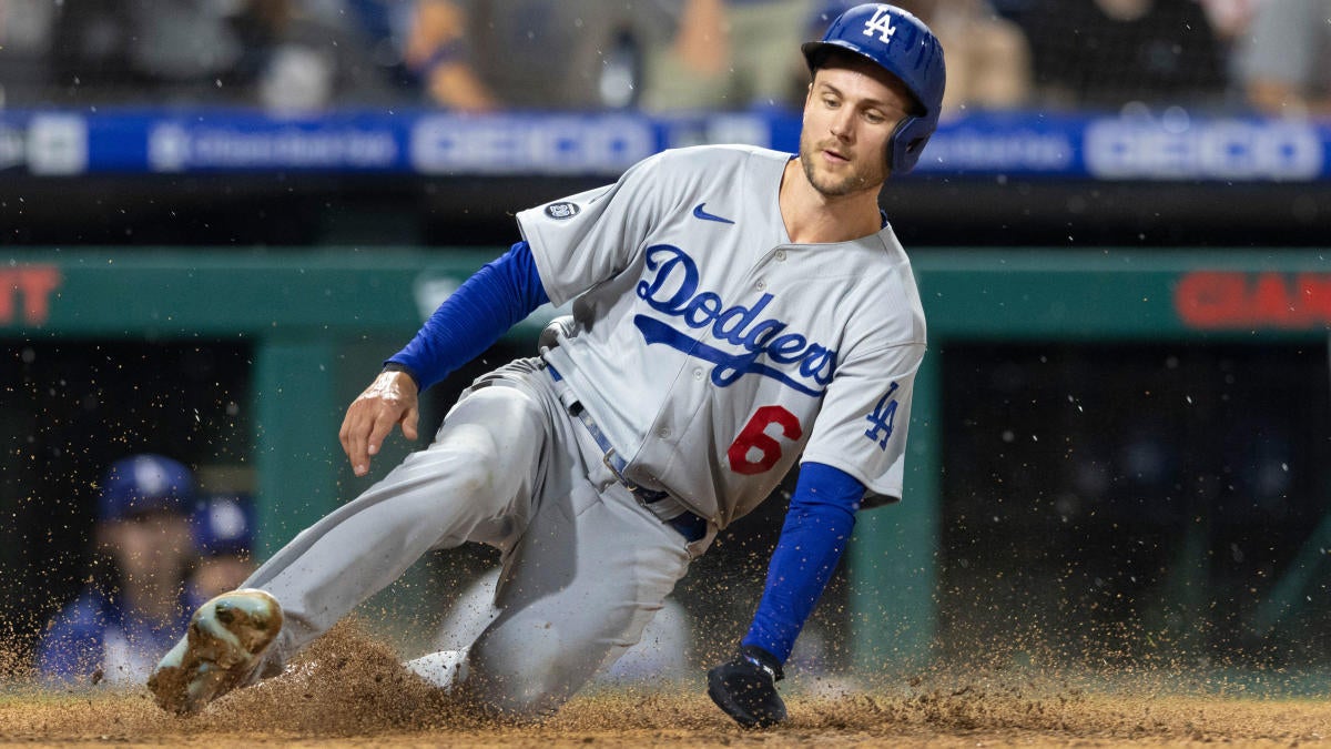 Trea Turner Los Angeles Dodgers Unsigned Sliding Home Photograph