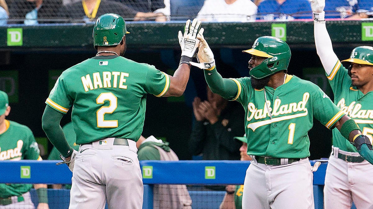 Starling Marte 'happy to be here' with A's, will play center field