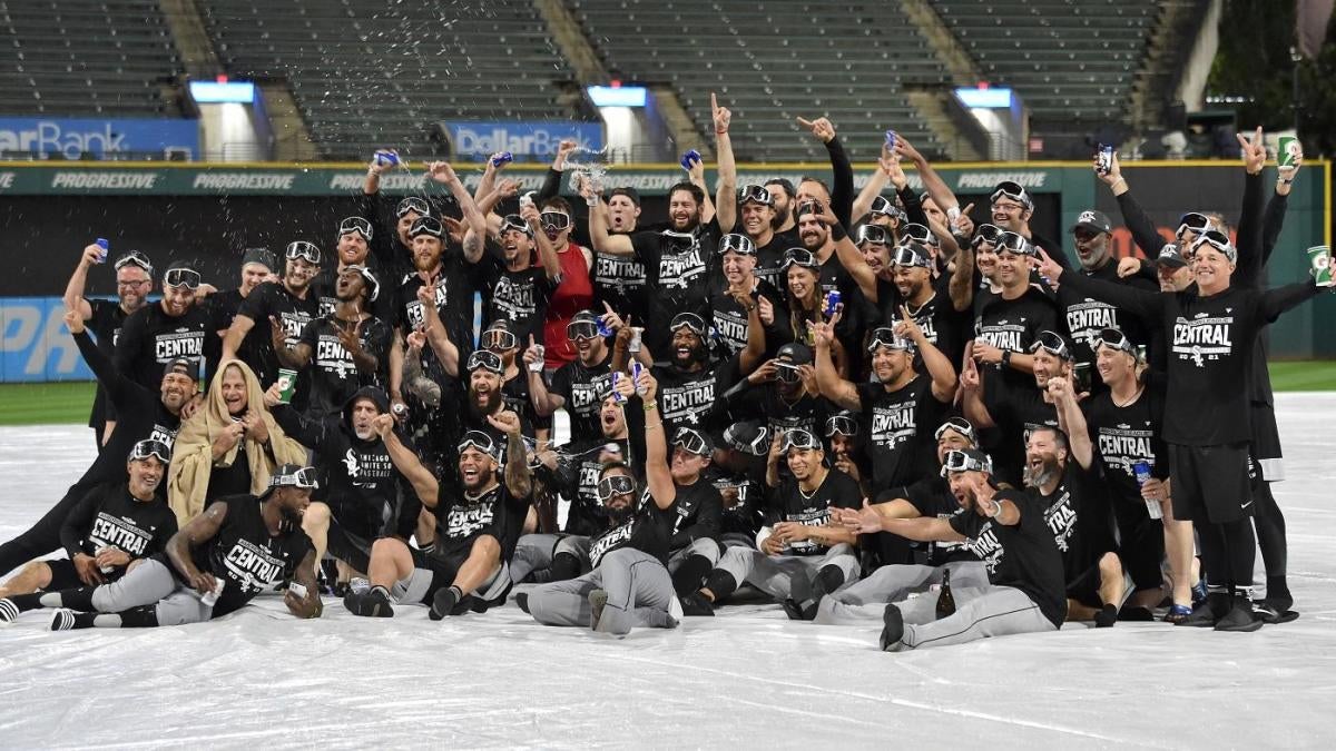 WATCH: White Sox players celebrate in the rain on the tarp after winning  first AL Central title since 2008 