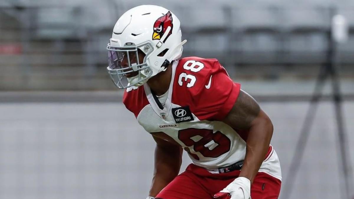 Arizona Cardinals safety Deionte Thompson watches the ball during the