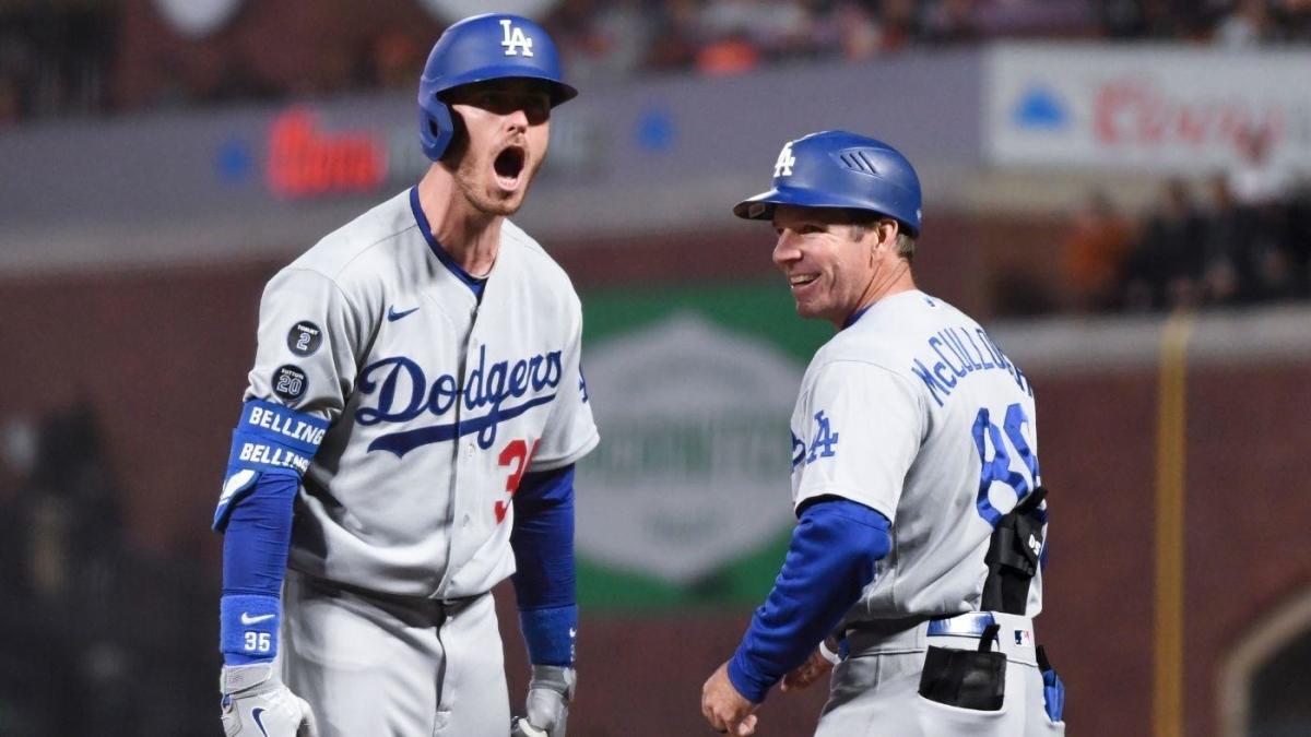 Los Angeles Dodgers' celebrate with wives, children and girlfriends after  the Dodgers clinched their fifth straight National League West title,  beating the San Francisco Giants 4-2, as Cody Bellinger set an NL