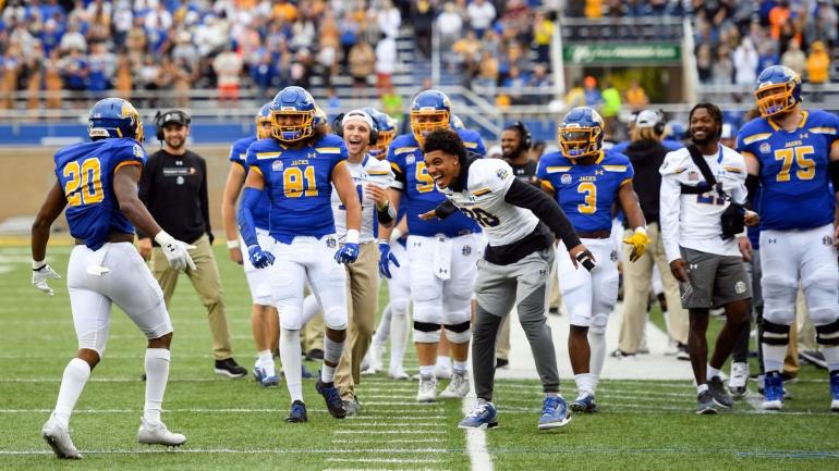 Moose gallops onto South Dakota State football field before Dakota ...