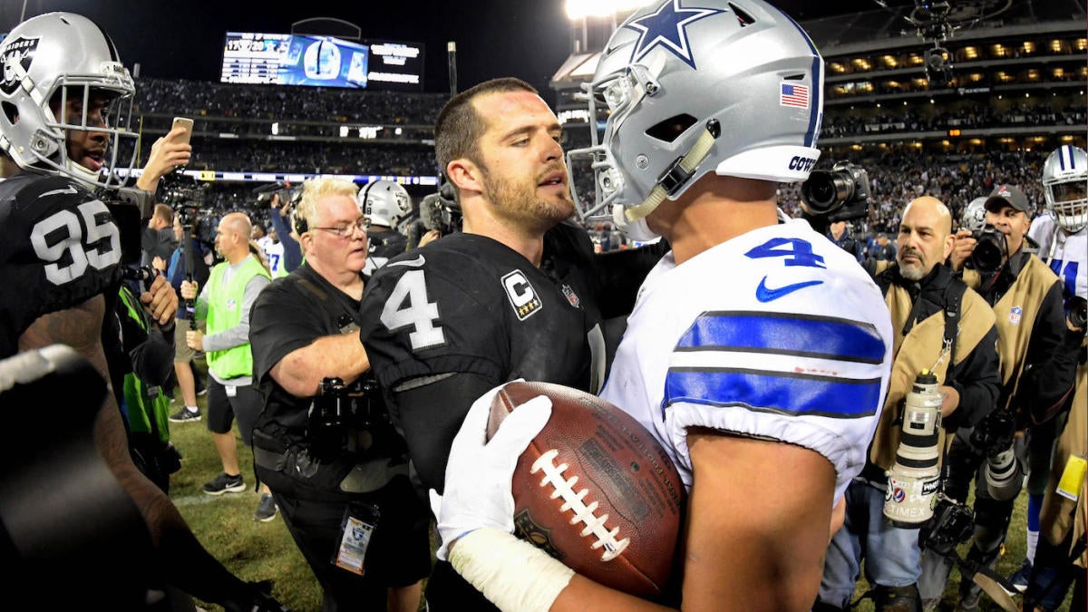 Cowboys vs.Raiders cómo mirar: canal de televisión, transmisión en vivo, probabilidades, elegir mientras Dak Prescott lucha contra Derek Carr