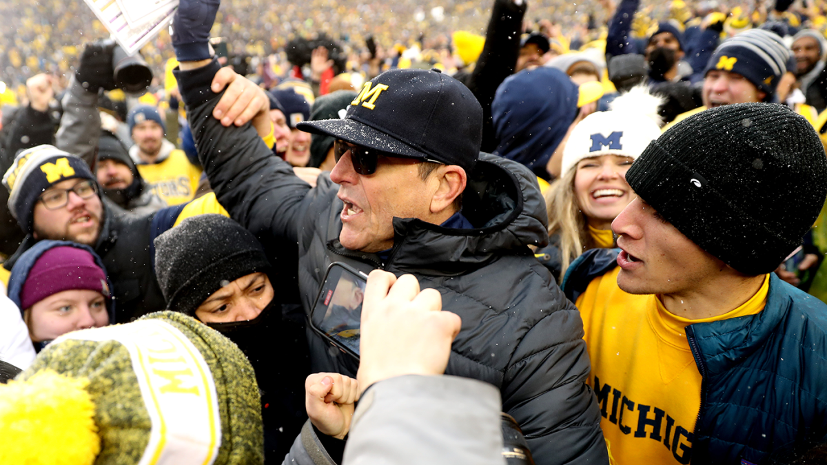 Jim Harbaugh verovert eindelijk de staat Ohio en verandert zijn leven nu Michigan de verzoening na het seizoen aankondigt