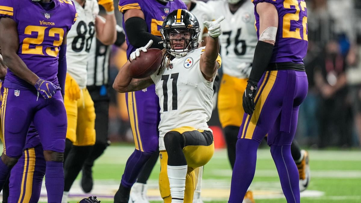 Chase Claypool de los Steelers celebra con un juego en juego, cuesta a Pittsburgh en la última unidad en la derrota contra los Vikings