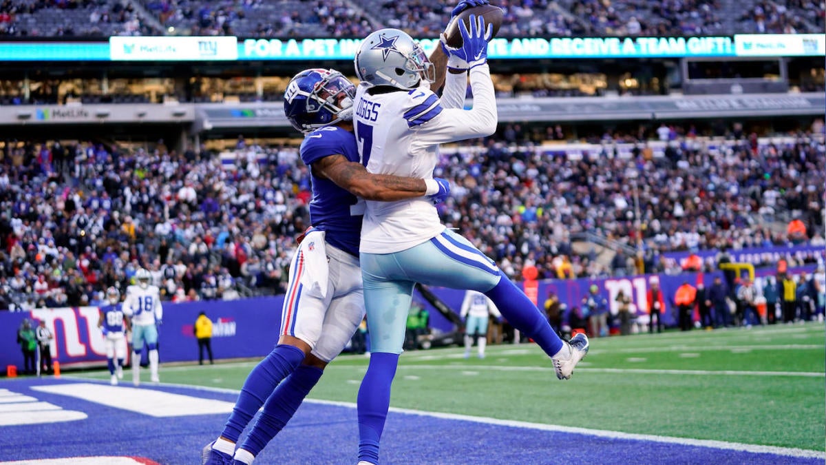 Dallas Cowboys defensive back Trevon Diggs (7) looks to defend during an  NFL football game against the New York Giants on Thursday, November 24,  2022, in Arlington, Texas. (AP Photo/Matt Patterson Stock