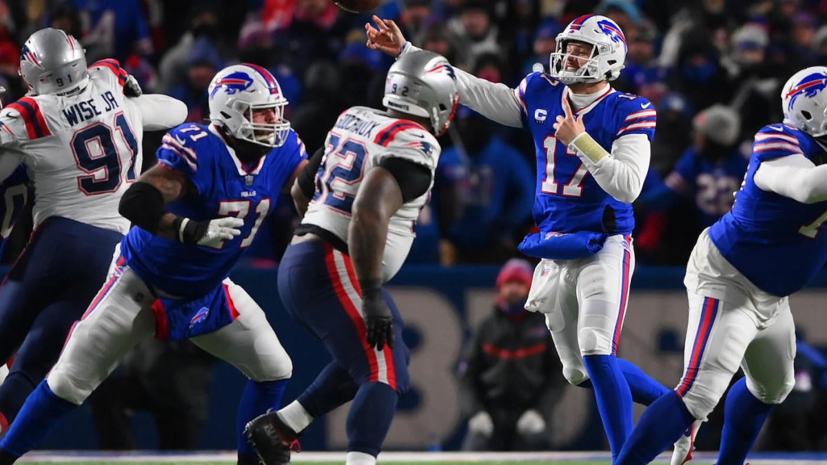 Bills vs. Patriots score: Josh Allen tosses five touchdowns on historic night as Buffalo blows out New England