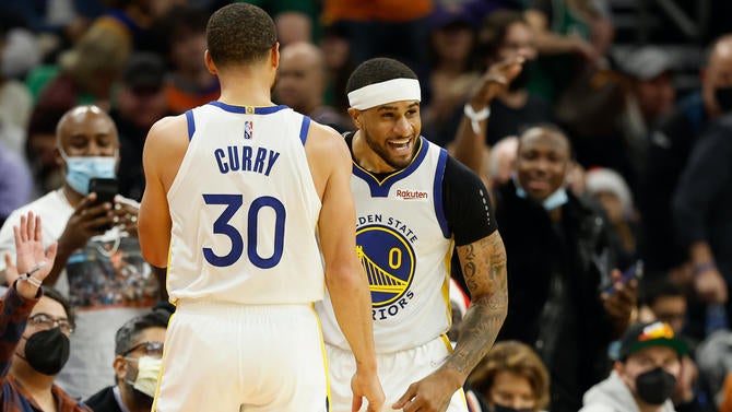 Gary Payton II and Stephen Curry