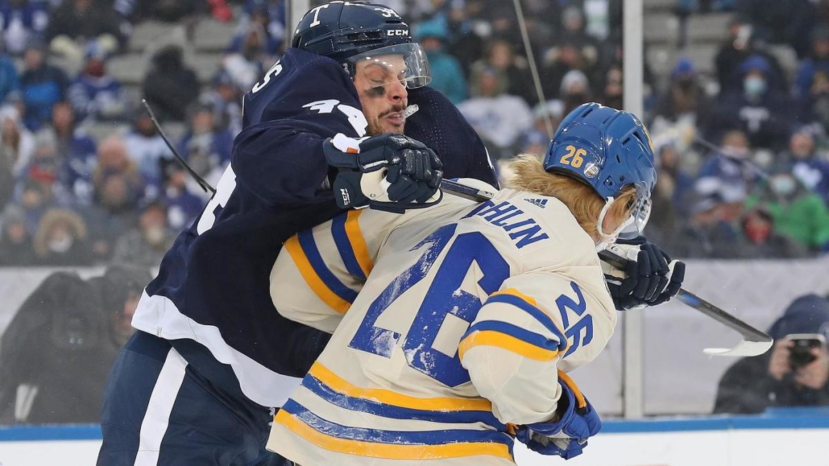 Auston Matthews facing suspension after cross check to the head of Rasmus  Dahlin. - HockeyFeed