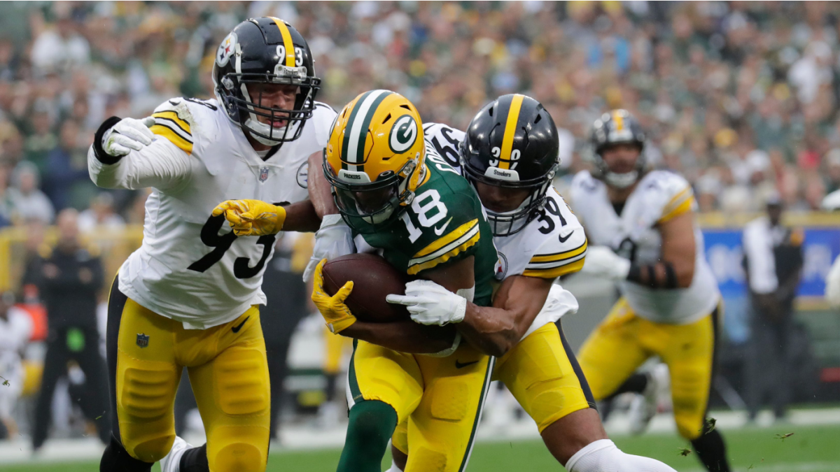 Pittsburgh Steelers inside linebacker Joe Schobert (93) reacts on