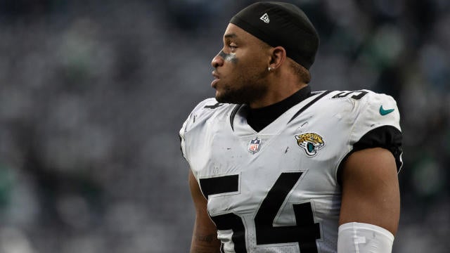 Carolina Panthers linebacker Damien Wilson watches during the