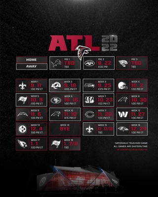 Printable 2020-2021 Atlanta Falcons Schedule