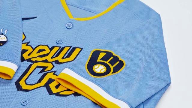 Brewers Jersey ~ MLB Stitches Athletic Gear~ Size Medium Blue / Yellow