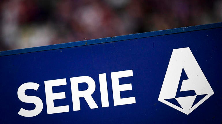 Serie A logo is seen prior to the Serie A football match