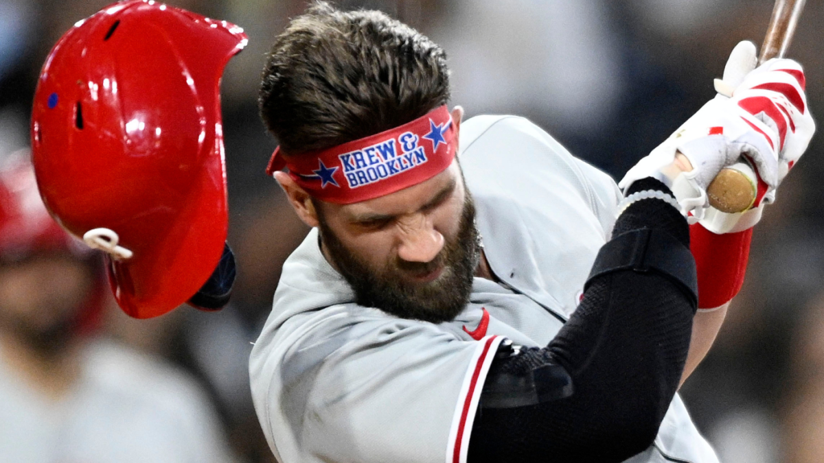 Atualização de lesão de Bryce Harper: estrela do Phillies fraturou o polegar esquerdo ao ser atingida no campo contra Padres