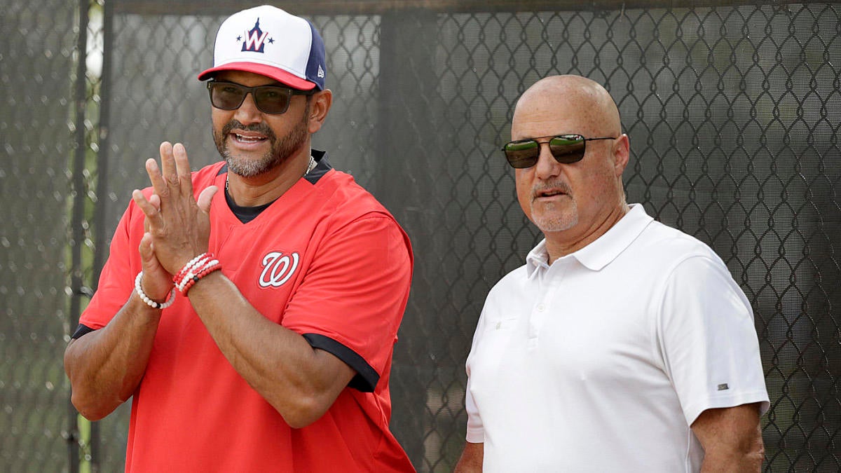 Washington Nationals General Manager Mike Rizzo (L) and Matt