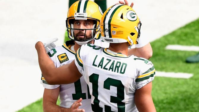 Aaron Rodgers Getty Allen Lazard Green Bay Packers