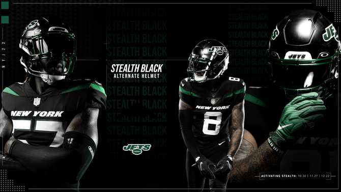 Jets Unveil 'stealth Black' Alternate Helmets To Be Worn Three Times ...