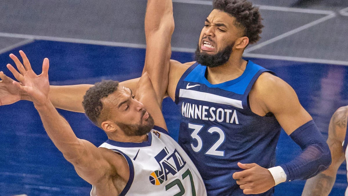 Rudy Gobert of the Utah Jazz and Karl-Anthony Towns of the Minnesota  News Photo - Getty Images