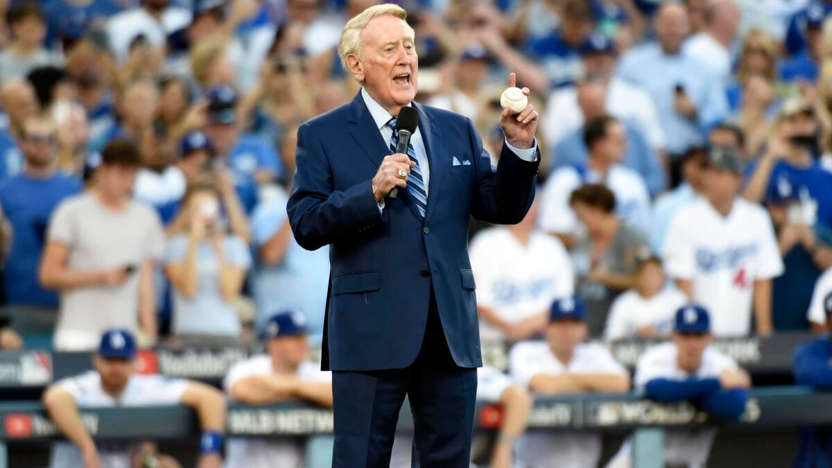 Dodgers honor legendary broadcaster Vin Scully with uniform patch