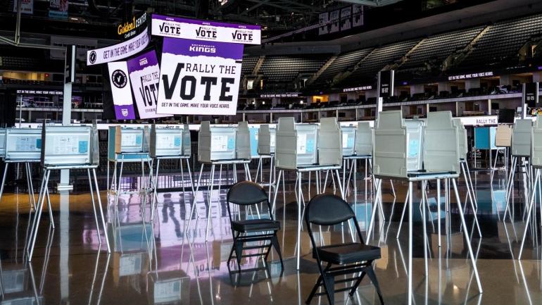 Sacramento Kings Getty Vote Voting Booths Golden 1 Center
