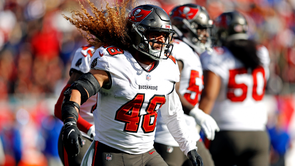 Tampa Bay Buccaneers linebacker Grant Stuard (48) after a stop