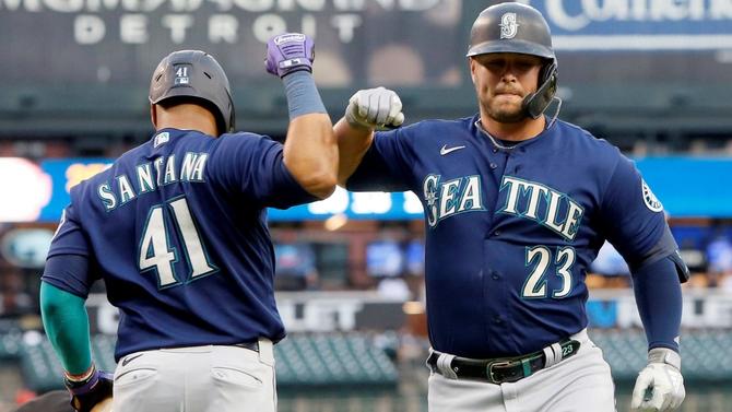 Carlos Santana Getty Ty France Seattle Mariners