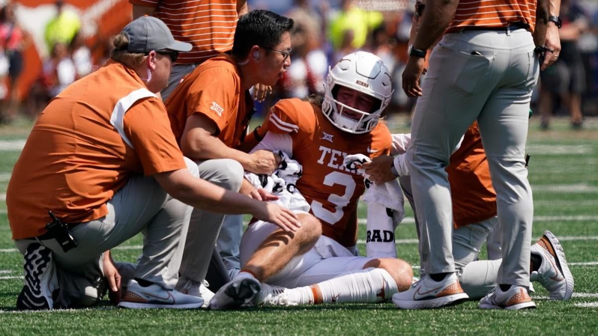 Quinn Ewers injury: Texas’ star quarterback out vs. No. 1 Alabama with upper body injury – CBS Sports