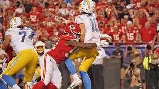 Chiefs vs Chargers: Kansas City hold off battered Justin Herbert after  Jaylen Watson's 99-yard pick-six