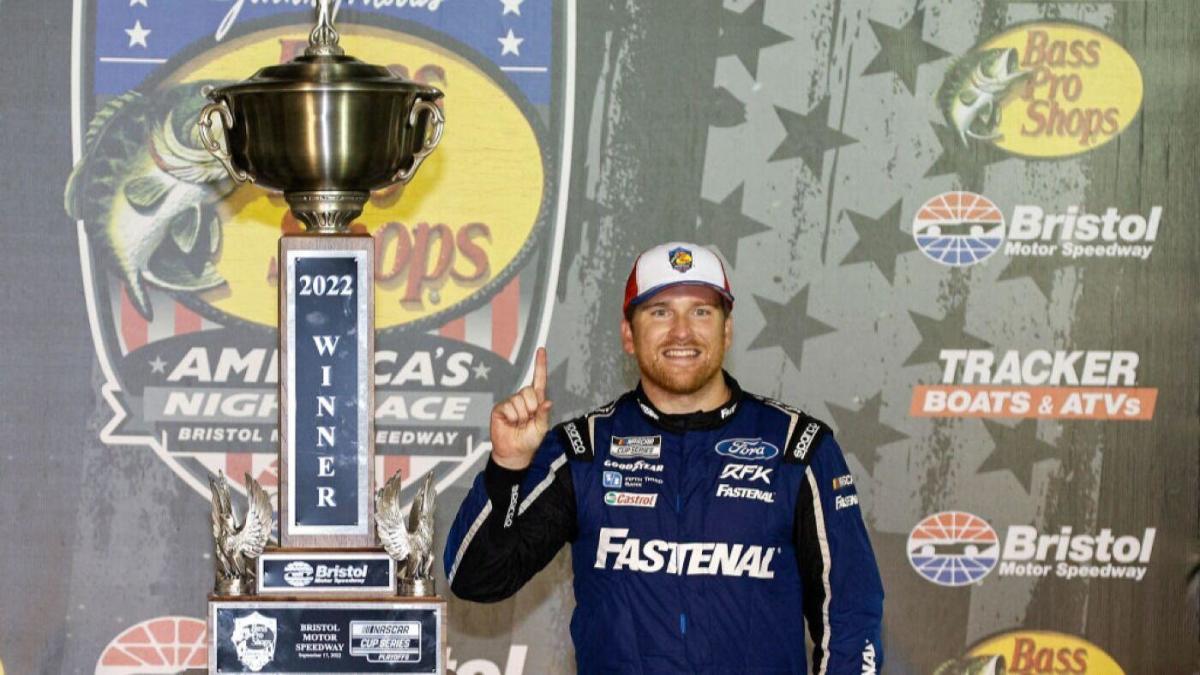 NASCAR Playoffs at Bristol Chris Buescher holds off Chase Elliott to